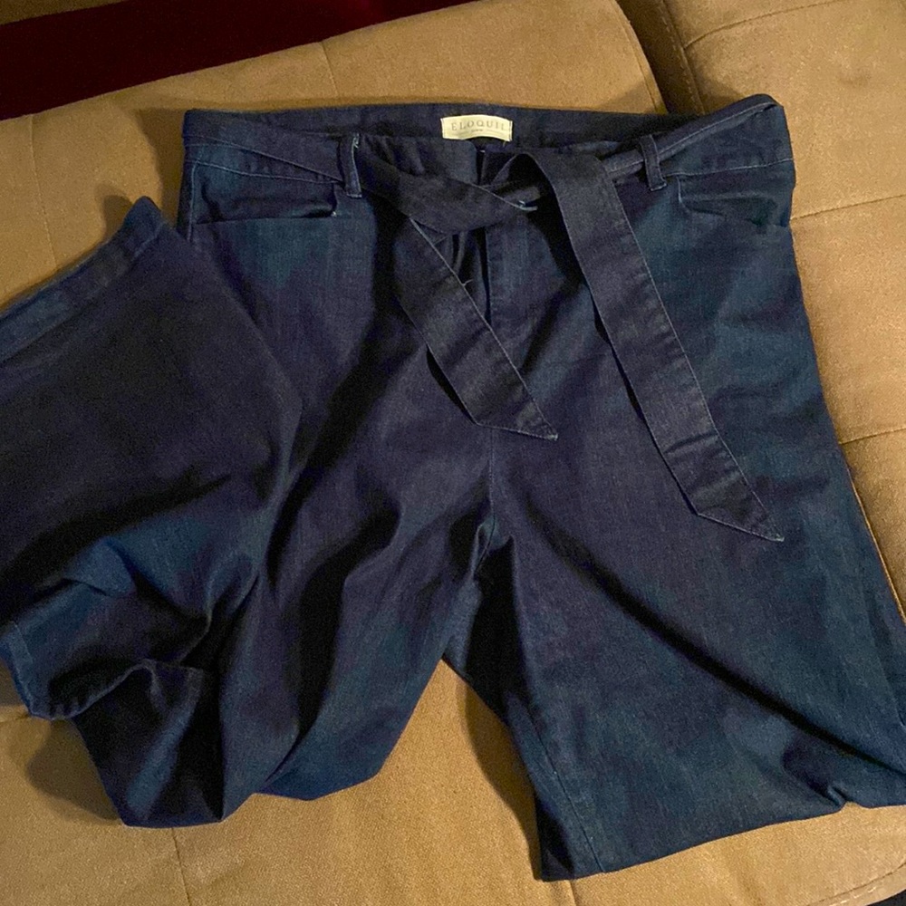 Tie Waist Denim Pants